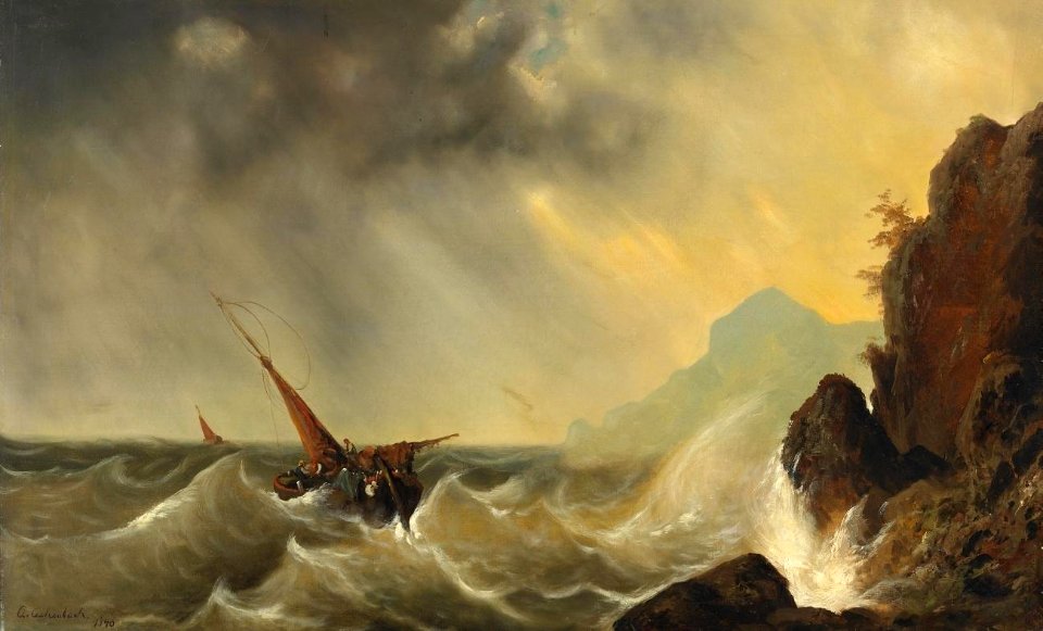 Andreas Achenbach - Schiff in stürmischer See