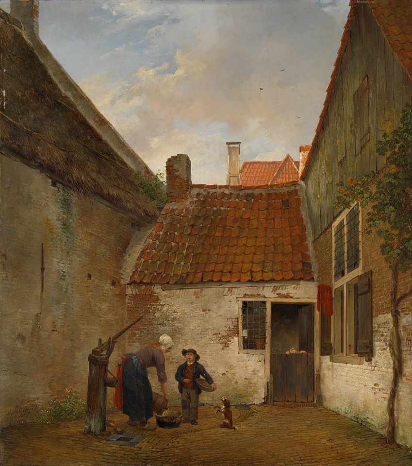 Andreas Schelfhout - Binnenplaatsje