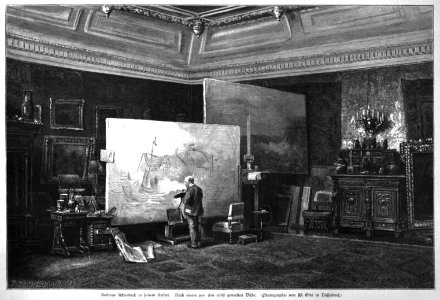 Andreas Achenbach in seinem Atelier, 1885