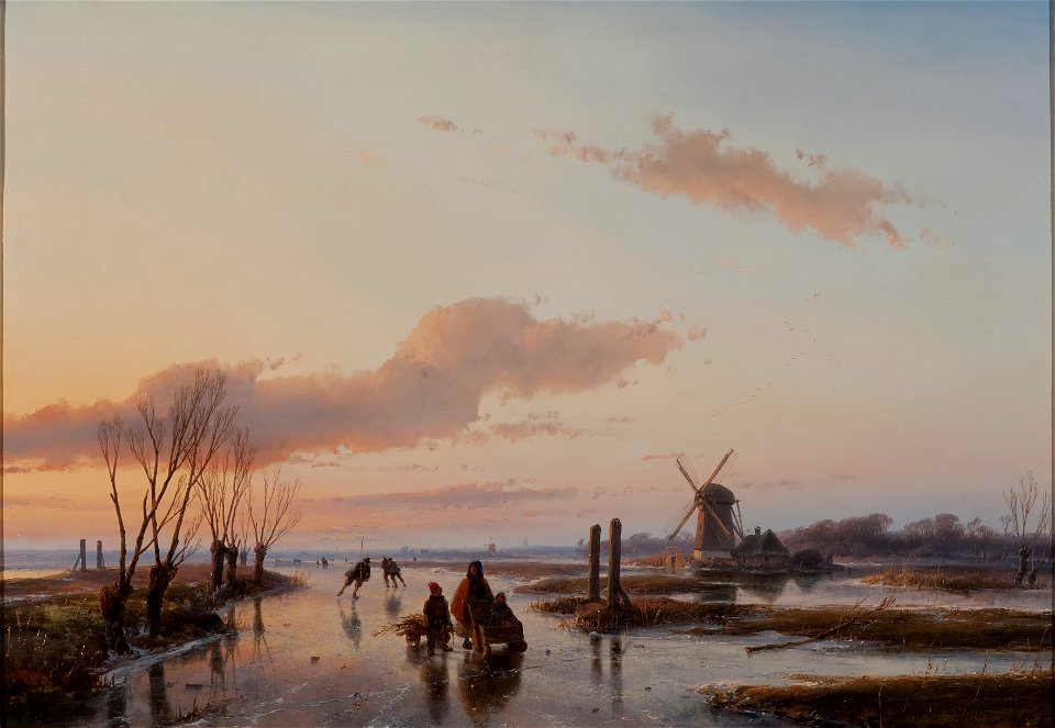 Andreas Schelfhout - Bevroren vaart