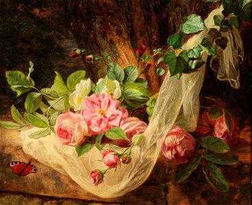Andreas Lach - Still Life with Roses on a Forest Floor