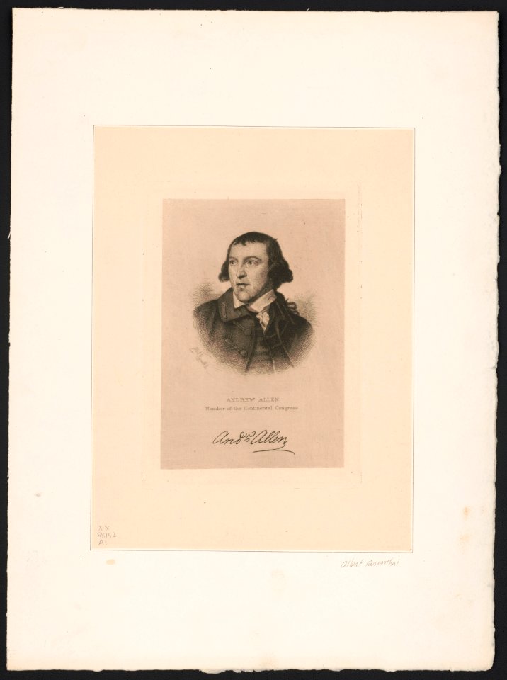 Andrew Allen, member of the Continental Congress LCCN2003680828