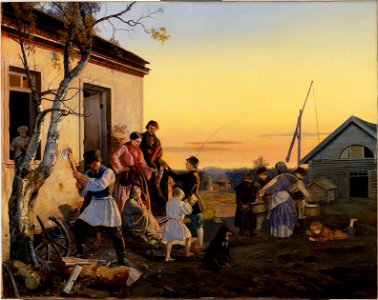 Andrei Andrejevits Popov - Farmyard - A-2008-59 - Finnish National Gallery