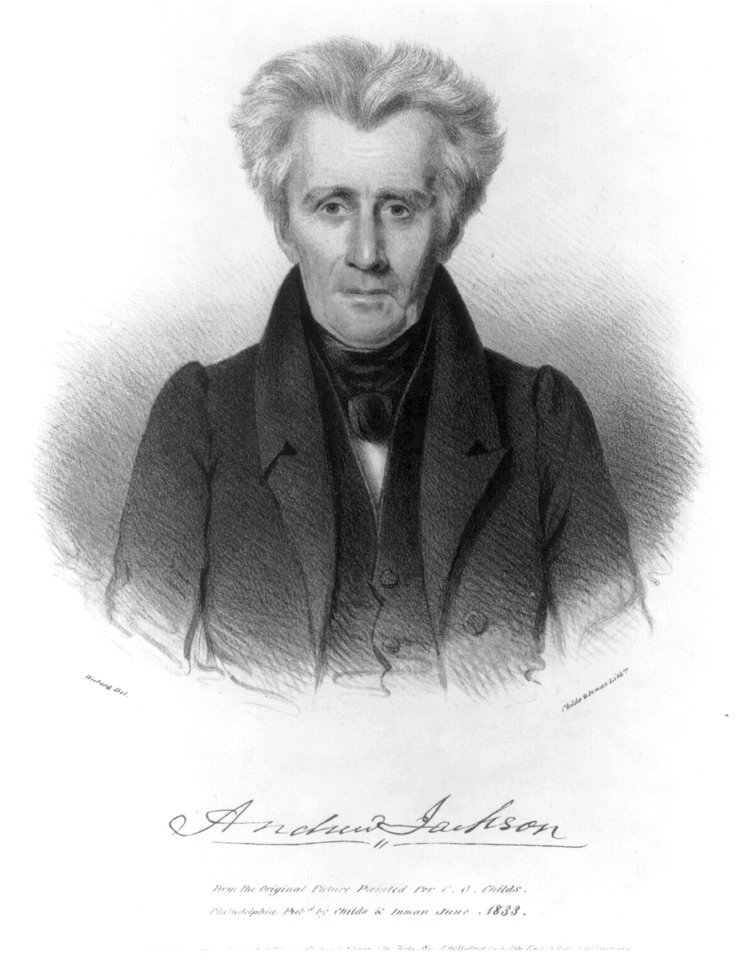 Andrew Jackson from the original picture painted for C.G. Childs - Hubard del. ; Childs & Inman lithrs. LCCN2013645349