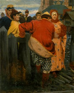 Andrei Ryabushkin - Seventeenth-Century Moscow Street on a Public Holiday - Google Art Project detail1