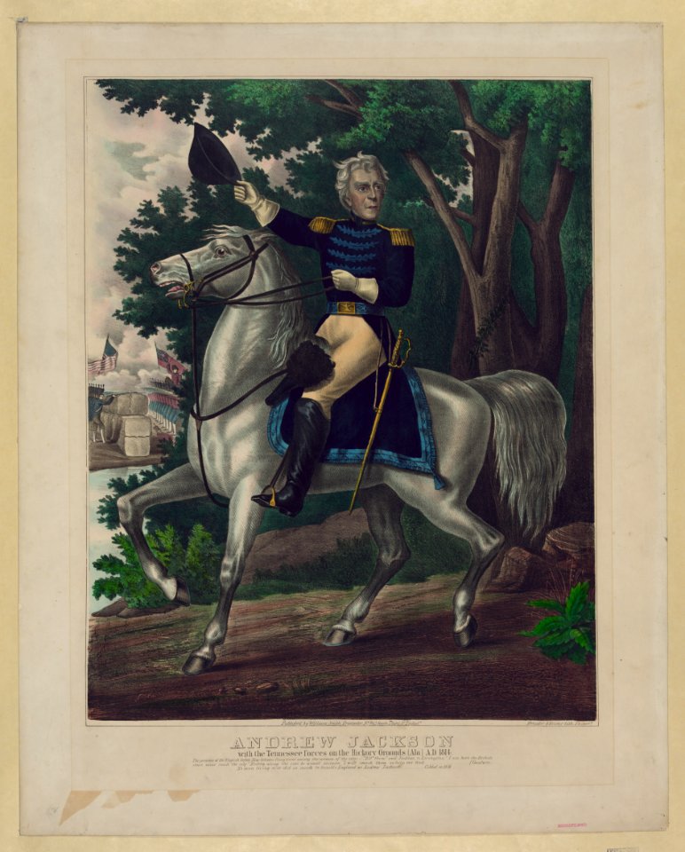Andrew Jackson with the Tennessee forces on the Hickory Grounds (Ala) A.D. 1814 - Breuker & Kessler lith., Philada. LCCN95521715