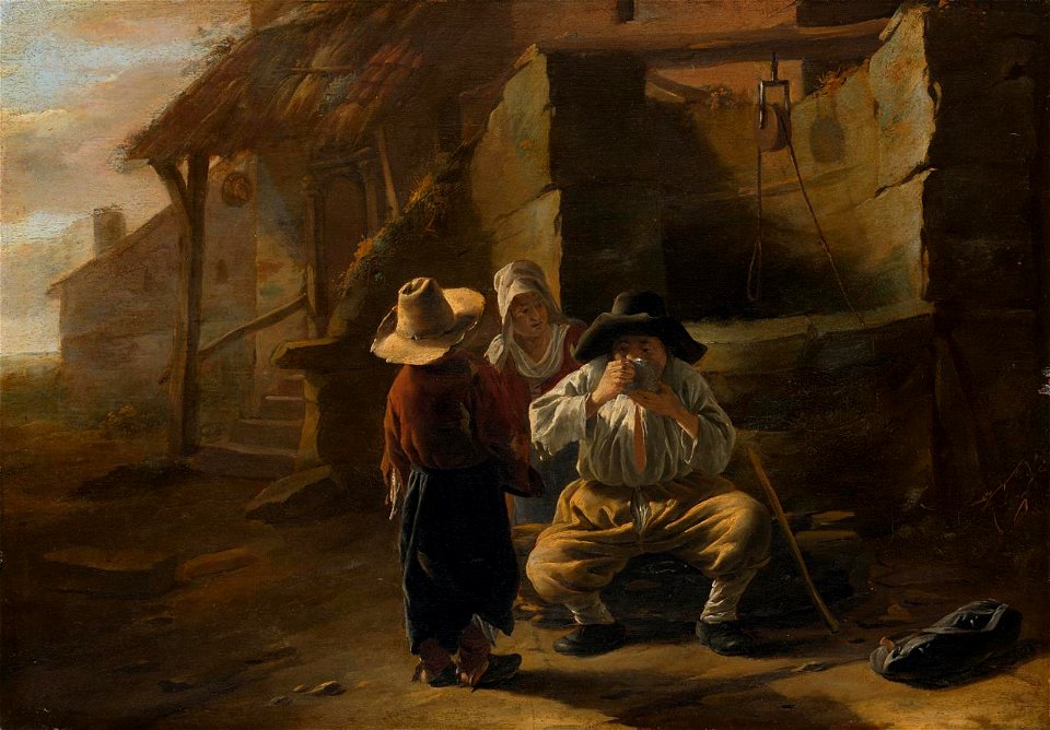 Andries Both - Travellers by a well Fd104657