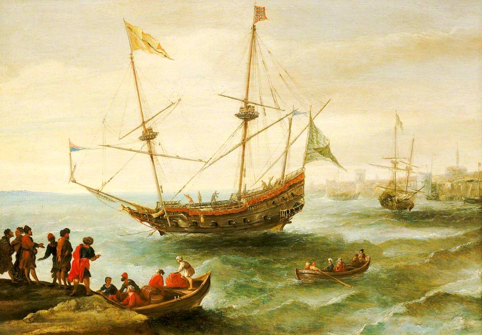 Andries van Eertvelt (1590-1652) - An Algerine Ship off a Barbary Port - BHC0751 - Royal Museums Greenwich