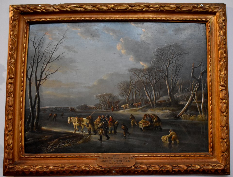 Andries Vermeulen - Voyageurs en traîneau sur une rivière 01