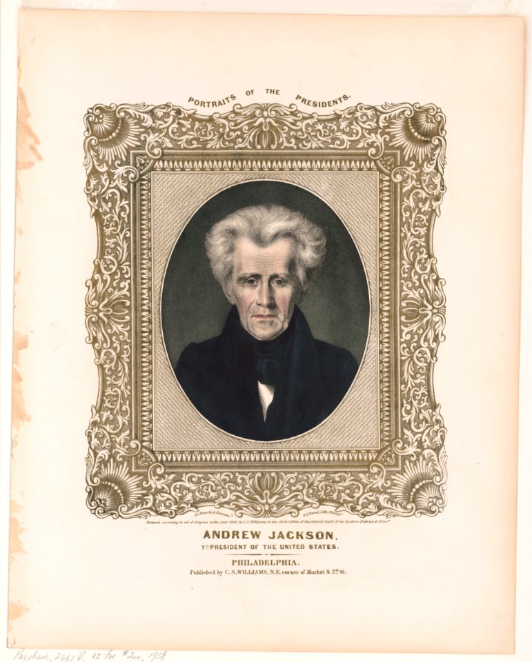Andrew Jackson, 7th president of the United States - on stone by A. Newsam ; P.S. Duval, Lith. Philada. LCCN2009633803