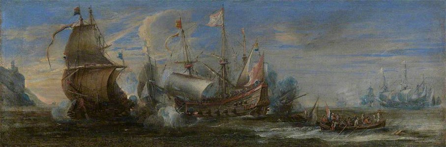 Andries van Eertvelt (1590-1652) - Action between Spanish and Dutch Ships - BHC0742 - Royal Museums Greenwich