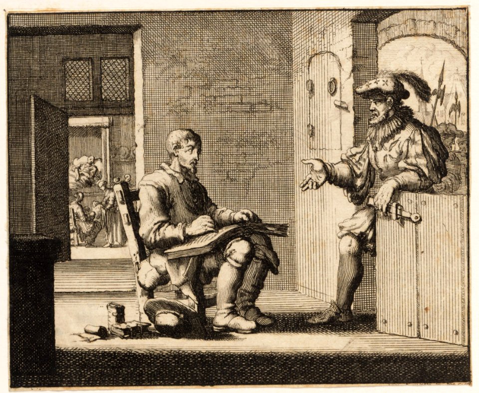 Andries Langedul te Antwerpen wordt gevangen genomen terwijl hij de bijbel leest, objectnr A 41922