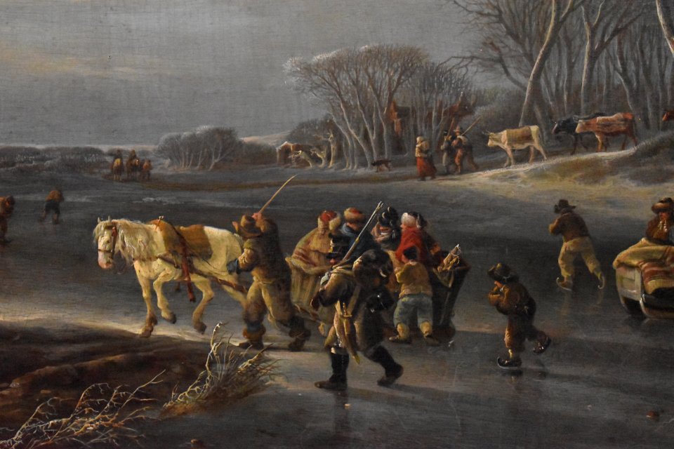Andries Vermeulen - Voyageurs en traîneau sur une rivière 03