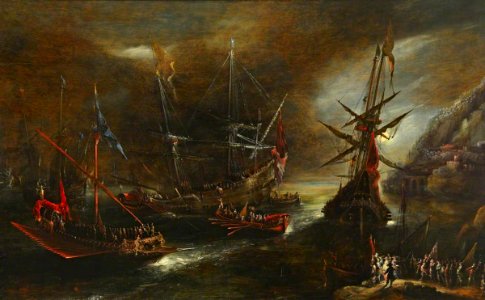 Andries van Eertvelt (1590-1652) - Embarkation of Spanish Troops - BHC0745 - Royal Museums Greenwich
