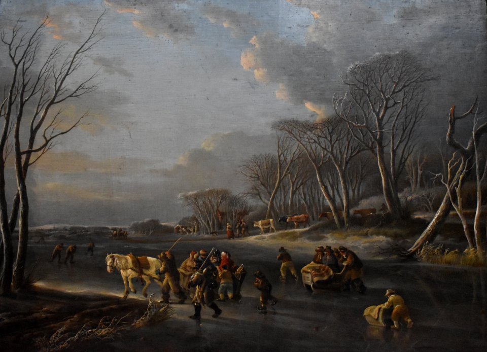 Andries Vermeulen - Voyageurs en traîneau sur une rivière 02