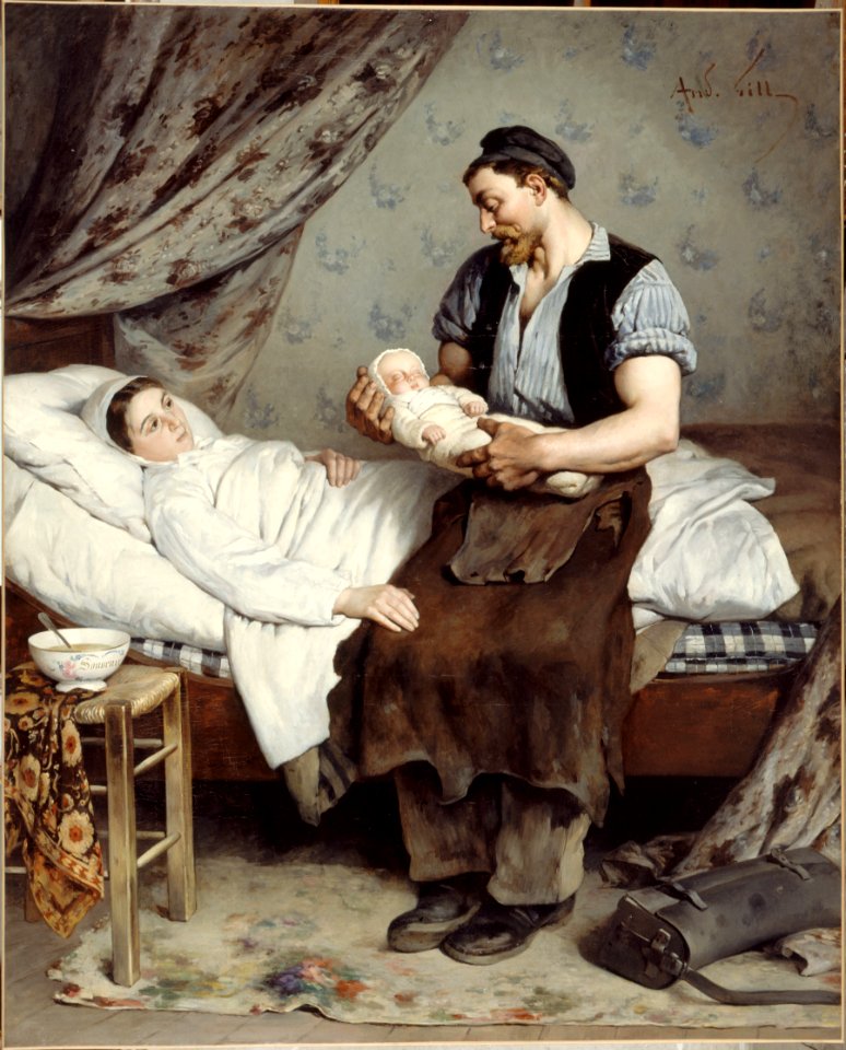 André Gill - Le nouveau-né - PDUT1465 - Musée des Beaux-Arts de la ville de Paris