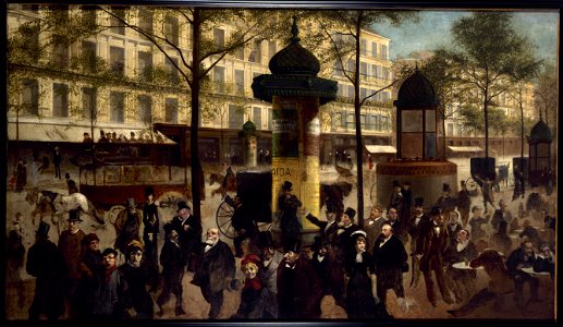 André Gill - Esquisse pour un panorama du boulevard Montmartre animé des personnalités parisiennes contemporaines - P1618 - Musée Carnavalet