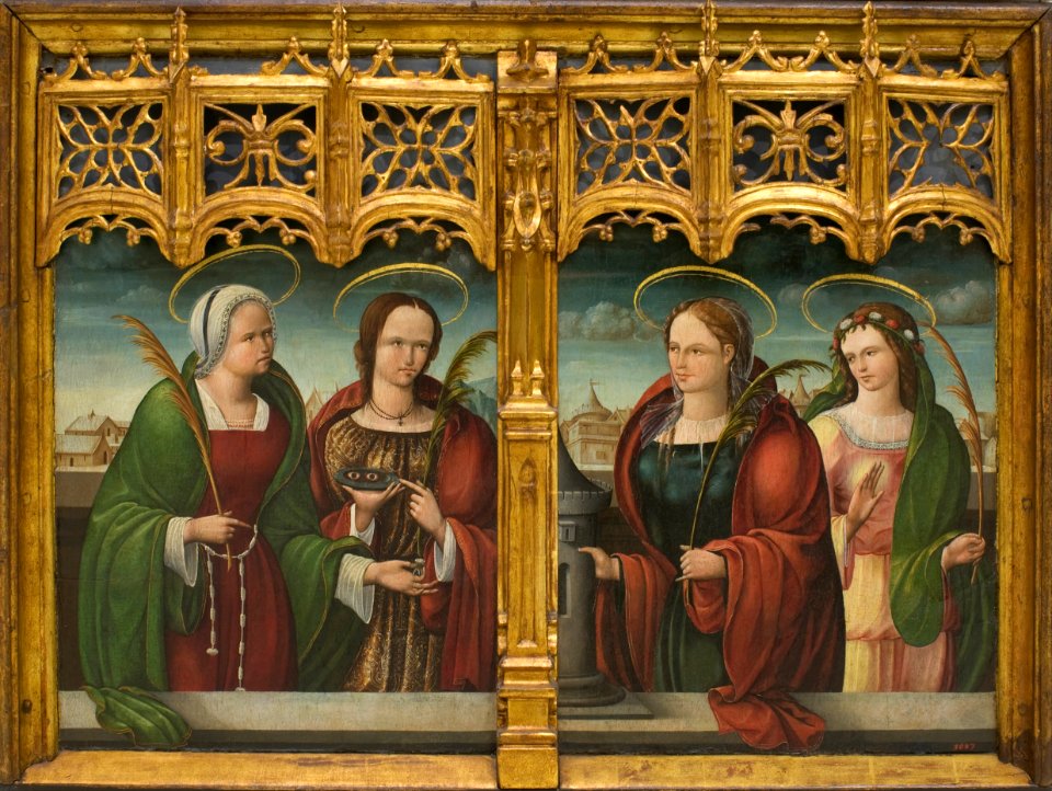 Andrés de Melgar - Saints Apollonia, Lucy and Barbara and another Holy Martyr - Google Art Project