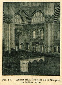 Andrinople Intérieur de la Mosquée du Sultan Sélim - Beauregard J - 1896