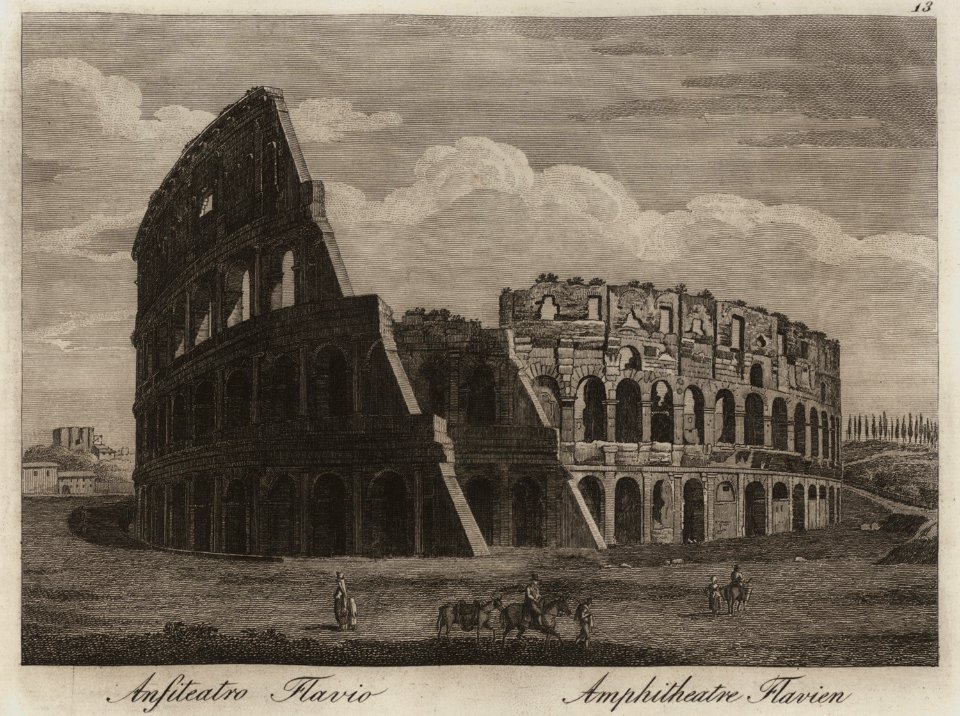 Anfiteatro Flavio - Li Monumenti Piú Celebri Di Roma Antica E Moderna Disegnati Da Vero Ed Incisi Dai Migliori Artisti Rome Presso Po - 1850