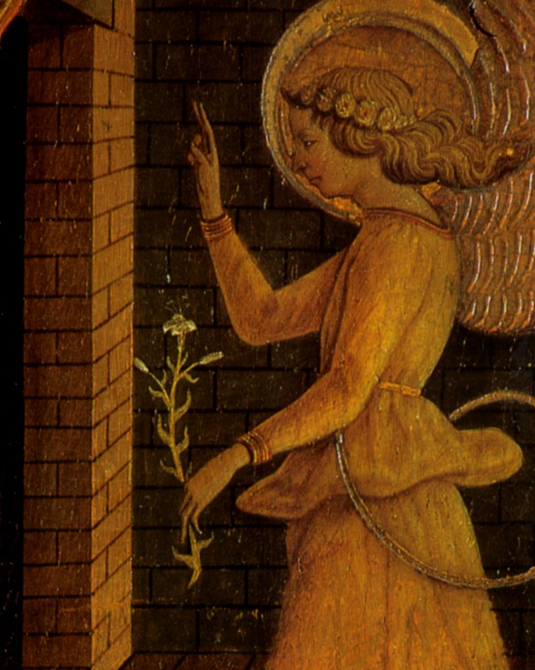 Angel and flower - Carlo Crivelli 028 (cropped). Free illustration for personal and commercial use.