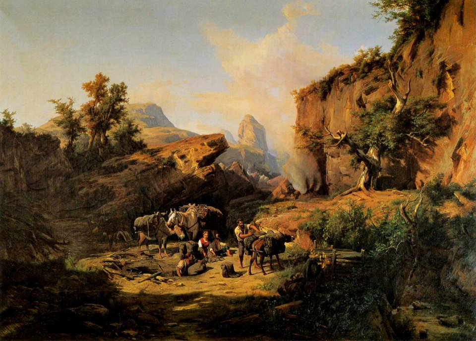 András Markó - Landscape with Charcoal Burners - WGA14096