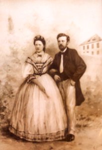 András Mechwart and his wife in 1866