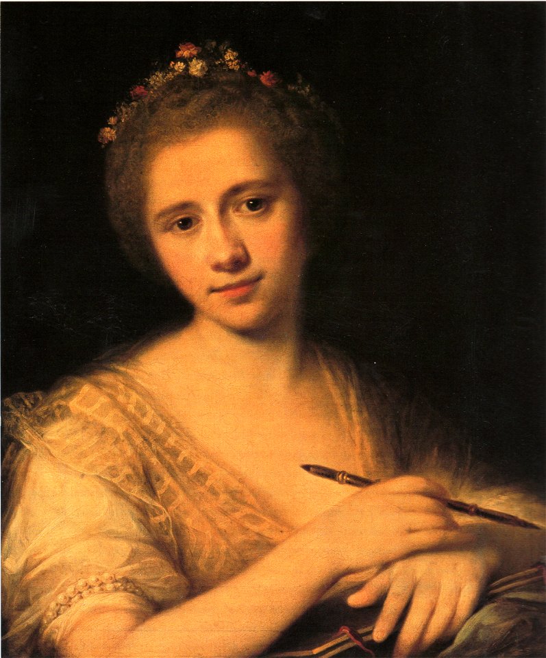 Angelica Kauffman Self-Portrait with Flower-Wreath 1771