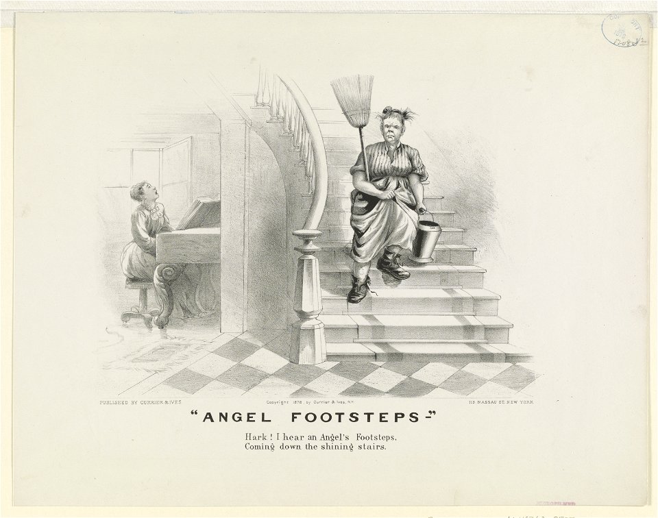 Angel footsteps- Hark! I hear an angel's footsteps, coming down the shining stairs LCCN90708632