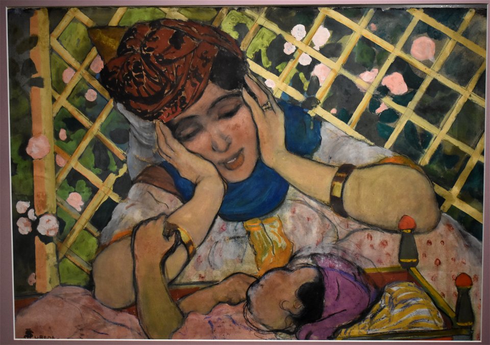 André Suréda - Jeune femme admirant son enfant 02
