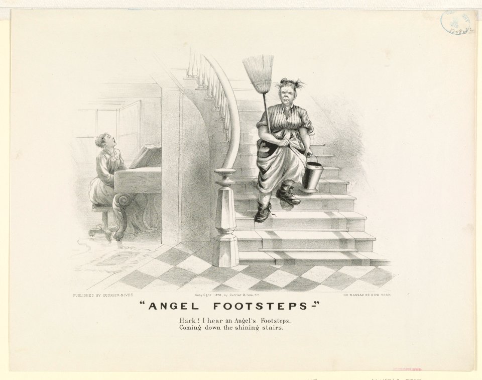 Angel footsteps- Hark! I hear an angel's footsteps, coming down the shining stairs LCCN90708632