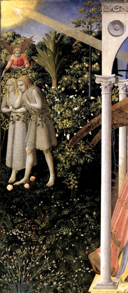 Angelico, annunciazione del prado, detail