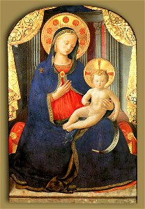 Angelico, madonna col bambino, pinacoteca sabauda. Free illustration for personal and commercial use.