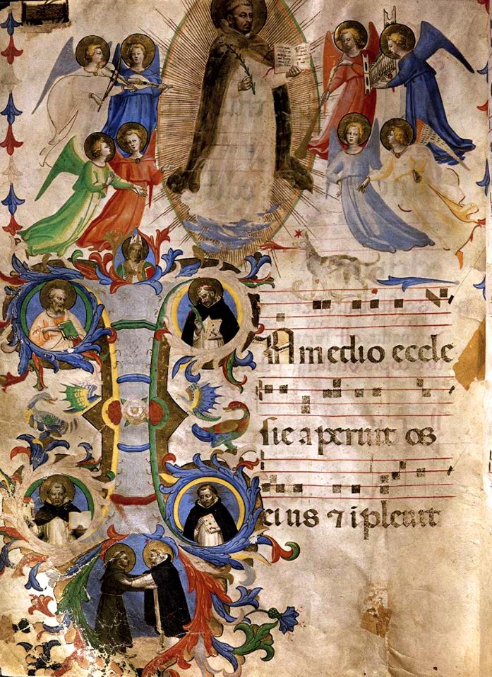 Angelico, gloria di san domenico, miniatura