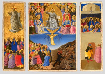 Angelico, trittico del giudizio universale, ascensione e pentecoste