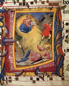 Angelico, miniatura con conversione di san paolo. Free illustration for personal and commercial use.