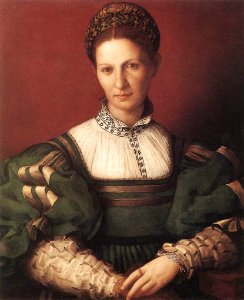 Angelo Bronzino - Portrait of a Lady in Green - WGA03268. Free illustration for personal and commercial use.