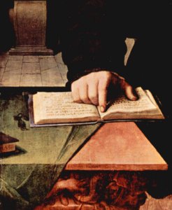Angelo Bronzino - portrait of Ugolino Martelli - detail of the right hand