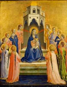 Angelico, madonna col bambino e dodici angeli, 1430 circa. Free illustration for personal and commercial use.
