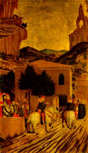 Angelo degli Erri - Szene aus dem Leben des Hl. Vinzenz Ferrer, Der Predigerzug des Heiligen, der auf einem Esel reitet - GG 6693 - Kunsthistorisches Museum
