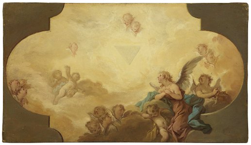 Angels Looking up at the Eye of God. Study (Guillaume Taraval) - Nationalmuseum - 18781