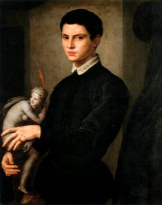 Angelo Bronzino - Portrait of a Man Holding a Statuette - WGA03263