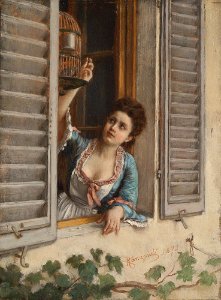 Angiolo Romagnioli Der kleine Liebling 1873