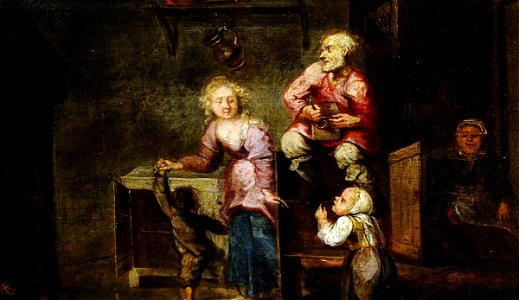 Anglo-Dutch School - A Peasant Family in a Kitchen - 290227 - National Trust
