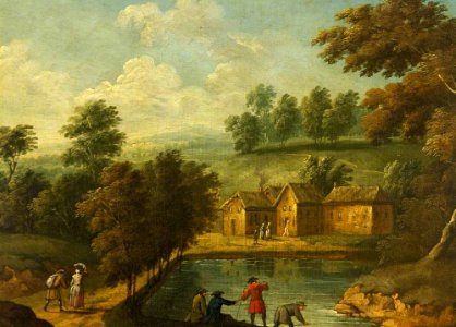 Anglo-Dutch School - Landscape with a Fishing Scene - 222689 - National Trust