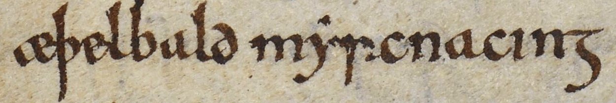 Anglo-Saxon Chronicle - Aethelbald myrcnacing (British Library Cotton MS Tiberius A VI, folio 12r)