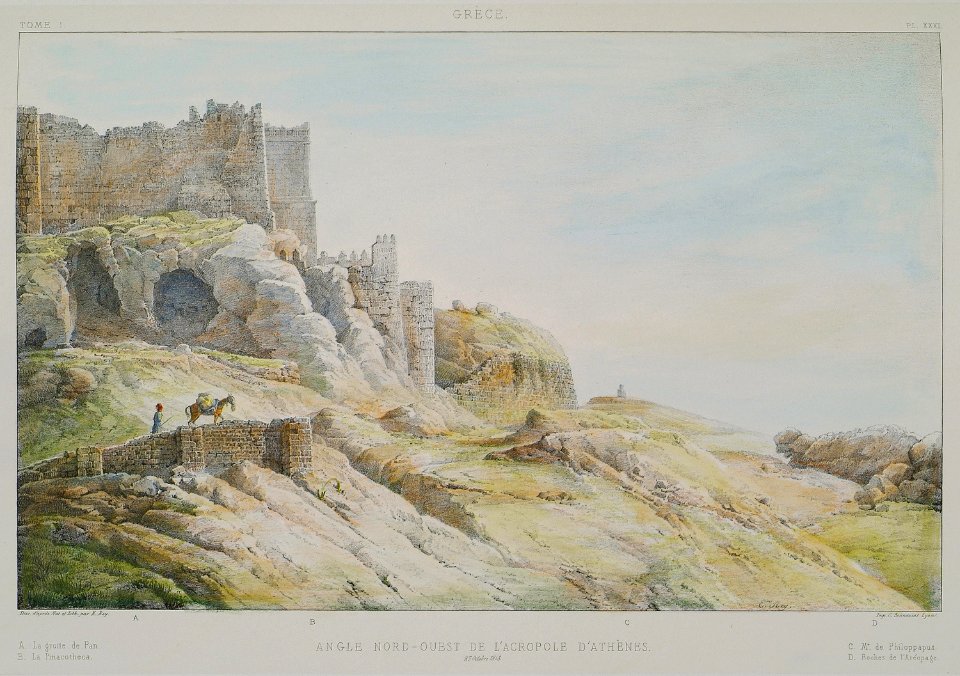 Angle nord-ouest de l'Acropole d'Athènes - Rey Etienne - 1867
