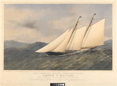Anglo-American Atlantic Yacht Race of 1870. Cambria in Mid-Ocean RMG PY8770