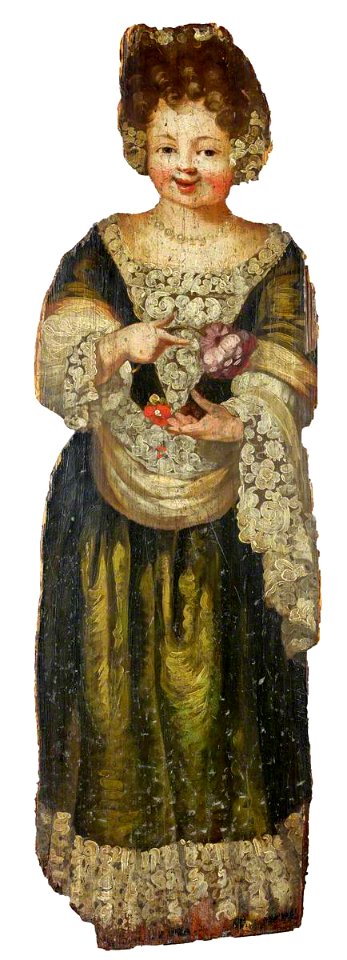 Anglo-Dutch School - A Little Girl Carrying a Bunch of Flowers (dummy board) - 453087 - National Trust