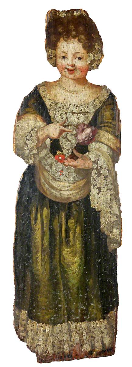Anglo-Dutch School - A Little Girl Carrying a Bunch of Flowers (dummy board) - 453087 - National Trust